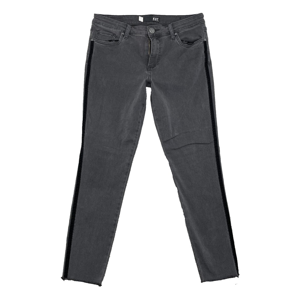 Kut Skinny Jeans Women's 10 Black Side Stripe Indie Rock Skate Preppy Y2k Biker